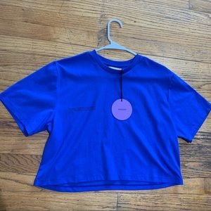 PANGAIA Cropped T-shirt size S Cobalt Blue NWT